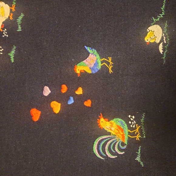 Vintage Bonnie Lee rooster chicken sweater size 46 (xl) measurements in photos - Picture 3 of 9